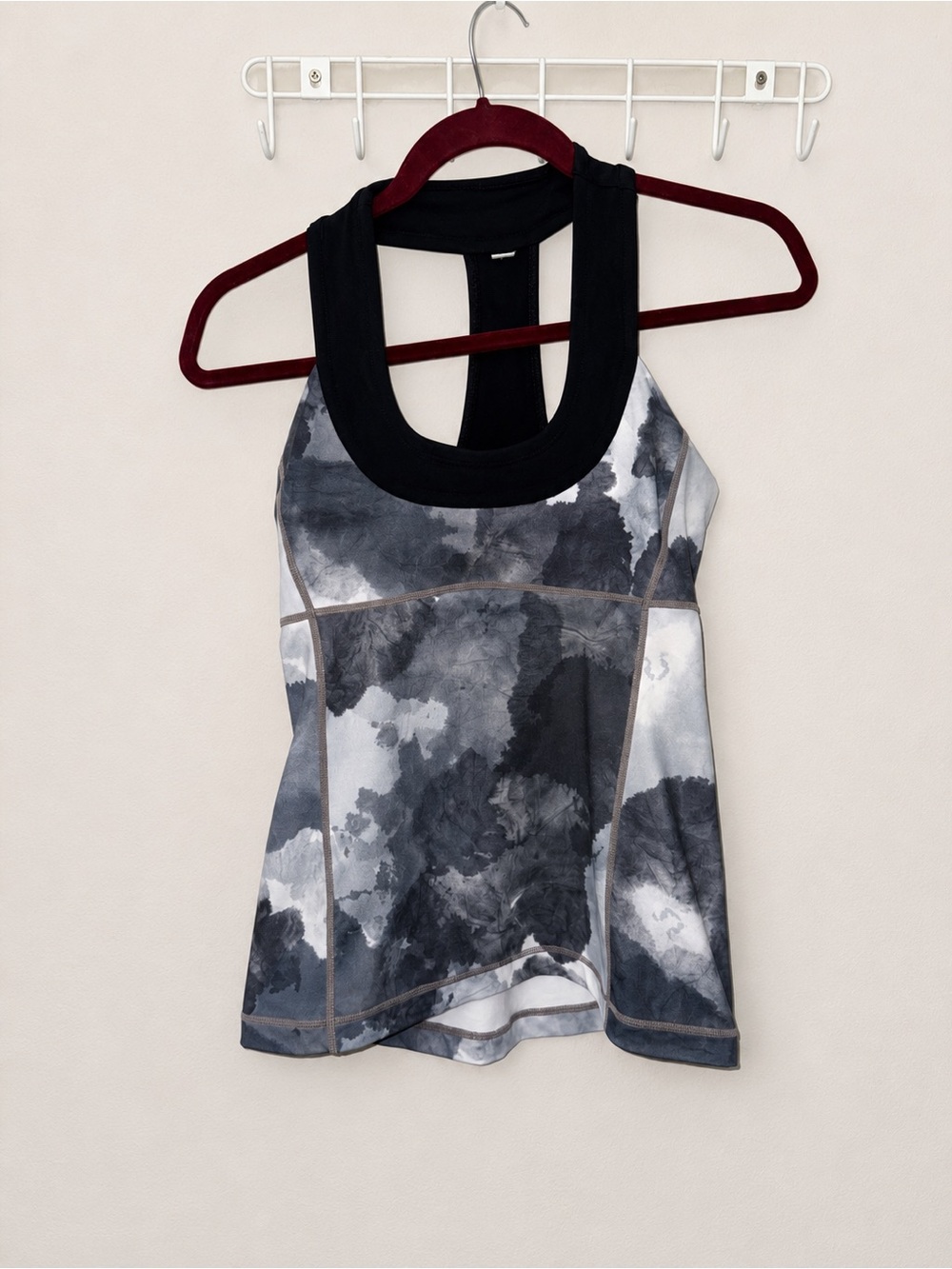 lululemon athletica Black and Gray Watercolor Racerback Tank